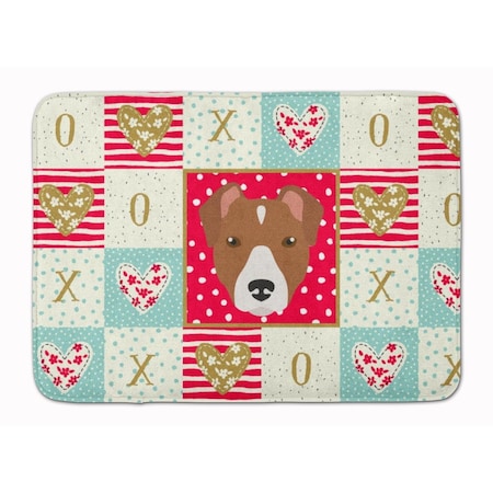 Carolines Treasures 19 x 27 in. Rat Terrier Love Machine Washable Memory Foam Mat CK5232RUG